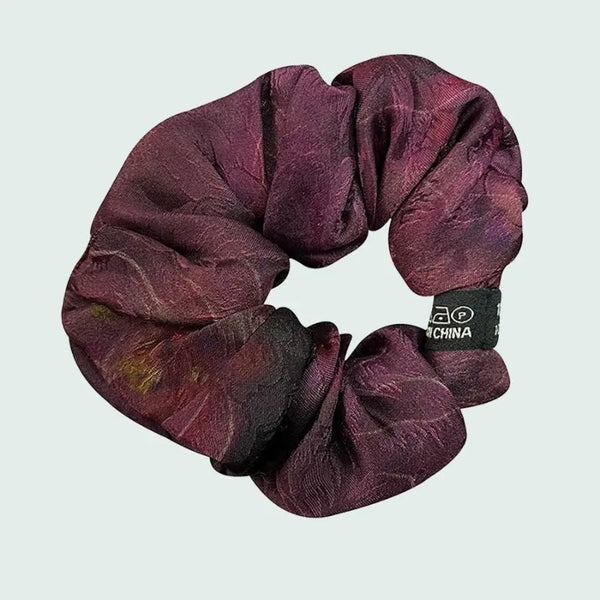 Chouchou en soie de mûrier 25 mommes prune marbré