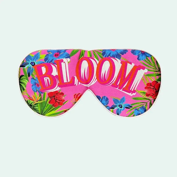 Masque de nuit en soie de mûrier motif jungle florale