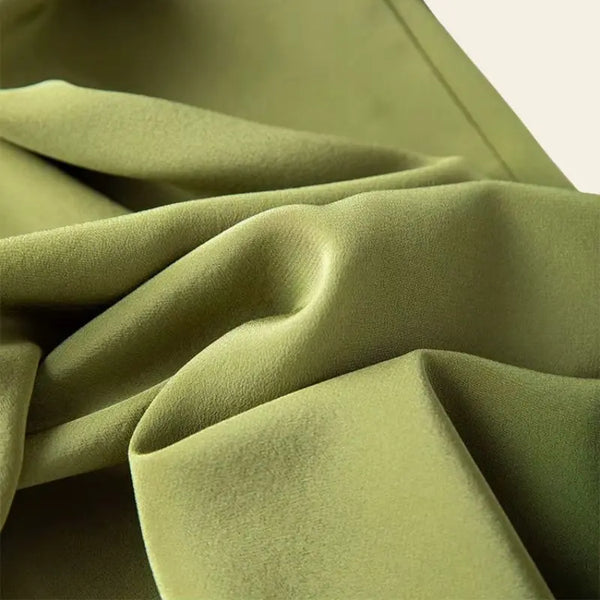 Tissu kaki du pantalon long élastique à jambes larges en soie véritable