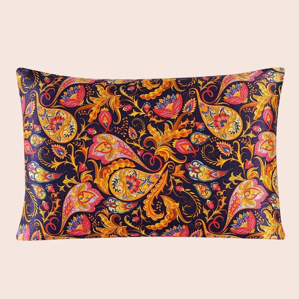 Taie d’oreiller en soie cachemire coloré