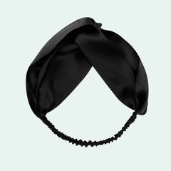 Bandeau large uni en soie de mûrier noir