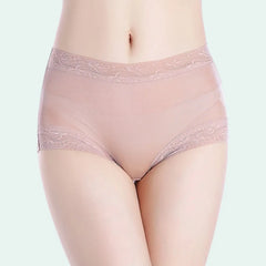 Boxer taille haute en soie et dentelle - Lot de 3 - Satin Lifestyle