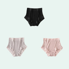 Boxer taille haute en soie et dentelle - Lot de 3 - Satin Lifestyle