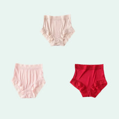 Boxer taille haute en soie et dentelle - Lot de 3 - Satin Lifestyle