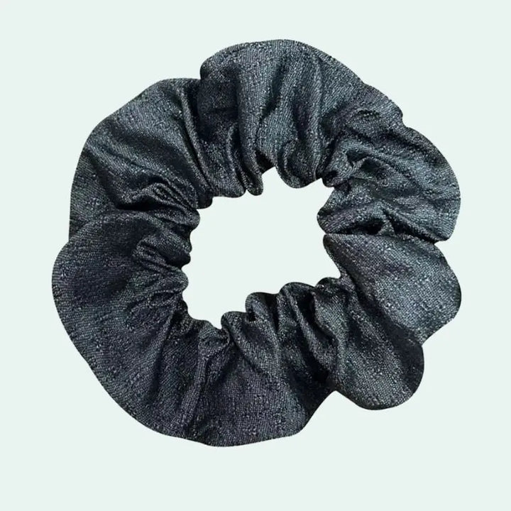 Chouchou en soie de mûrier 25 mommes anthracite brillant