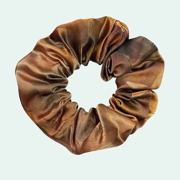 Chouchou en soie de mûrier 25 mommes caramel dégradé