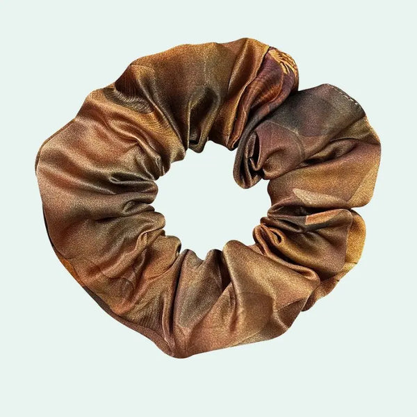 Chouchou en soie de mûrier 25 mommes caramel dégradé