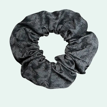 Chouchou en soie de mûrier 25 mommes noir chevron