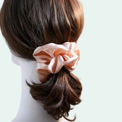 Chouchou uni en soie de mûrier 19 mommes l Satin Lifestyle