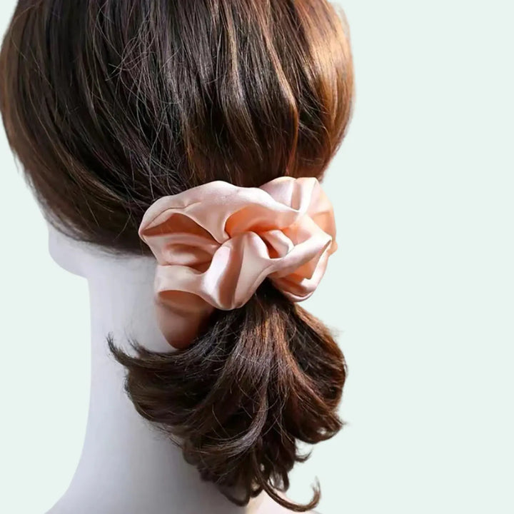 Chouchou uni en soie de mûrier 19 mommes l Satin Lifestyle