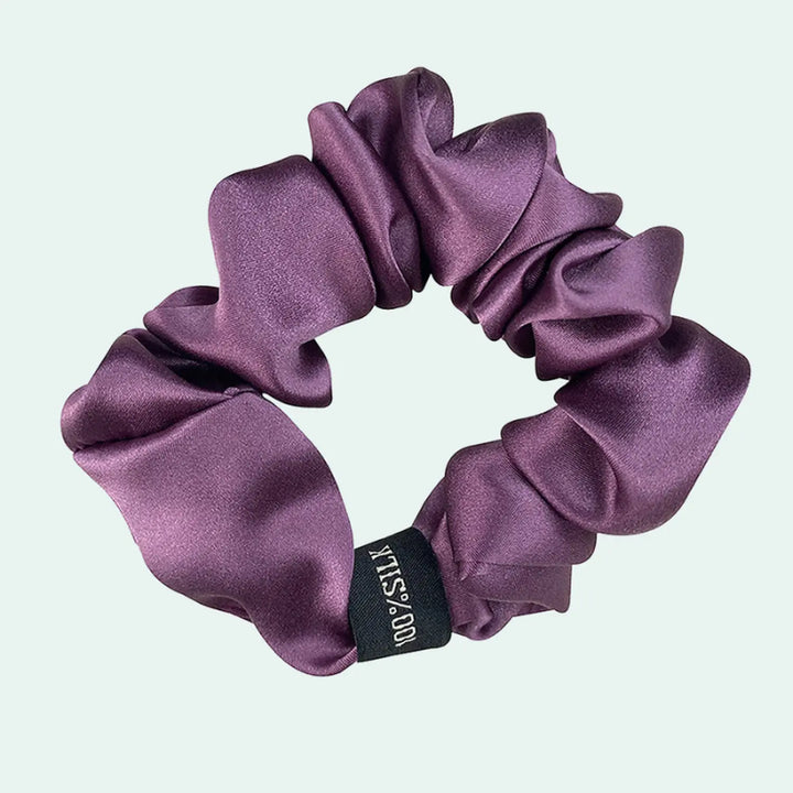 Chouchou uni en soie de mûrier 19 mommes l Satin Lifestyle
