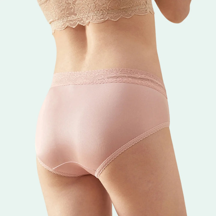 Culotte légère taille haute en soie et dentelle - Lot de 3 - Satin Lifestyle