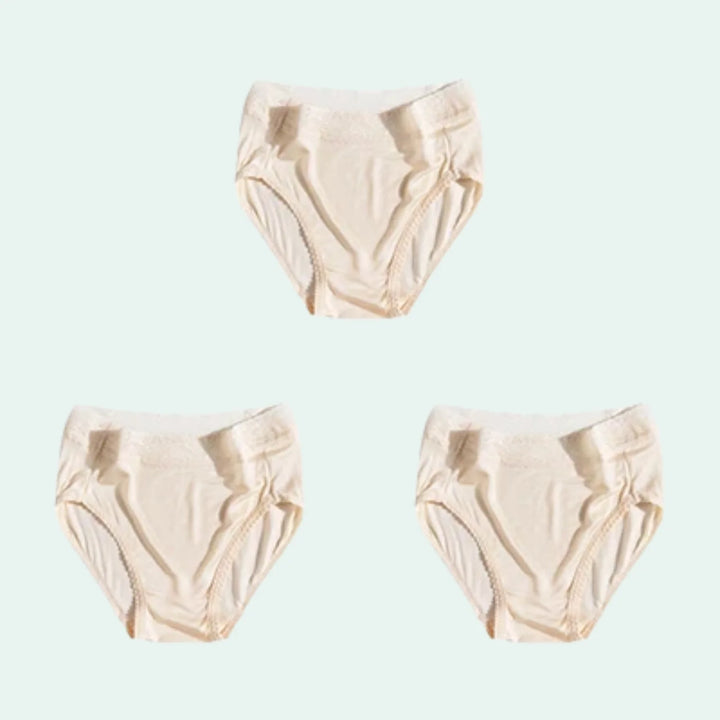 Culotte légère taille haute en soie et dentelle - Lot de 3 - Satin Lifestyle