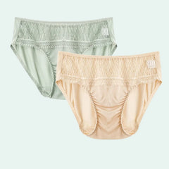 Culotte sexy en maille de soie fine et dentelle - Lot de 2 - Satin Lifestyle