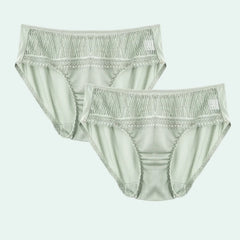 Culotte sexy en maille de soie fine et dentelle - Lot de 2 - Satin Lifestyle