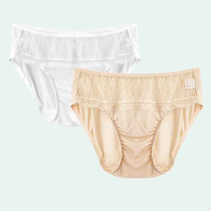 Culotte sexy en maille de soie fine et dentelle - Lot de 2 - Satin Lifestyle