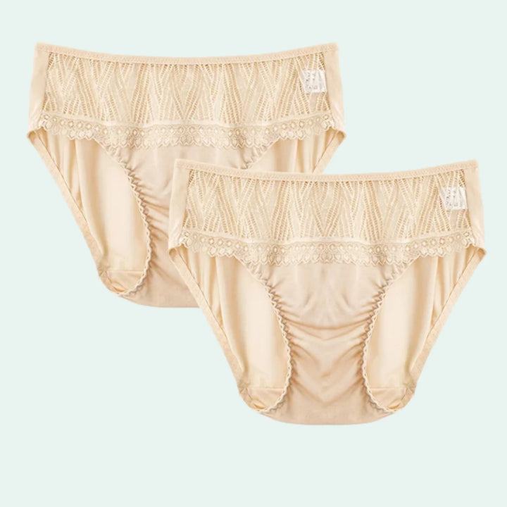 Culotte sexy en maille de soie fine et dentelle - Lot de 2 - Satin Lifestyle