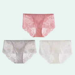Culotte en soie et dentelle transparente - Lot de 3 - Satin Lifestyle