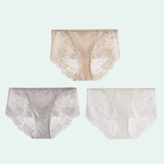Culotte en soie et dentelle transparente - Lot de 3 - Satin Lifestyle