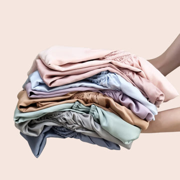Drap-housse uni en soie de mûrier l Satin Lifestyle