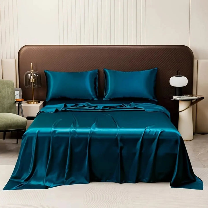 Drap plat uni en satin brillant - Satin Lifestyle