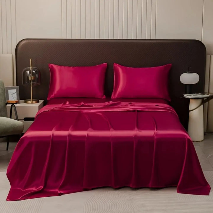 Drap plat uni en satin brillant - Satin Lifestyle