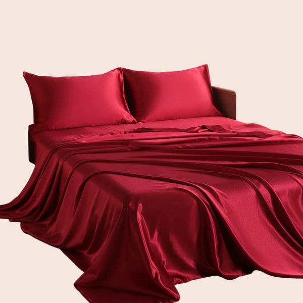 Drap plat uni en satin brillant