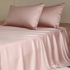 Drap plat uni en soie rose