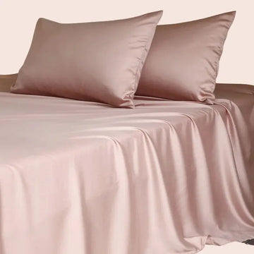 Drap plat uni en soie de mûrier couleur rose