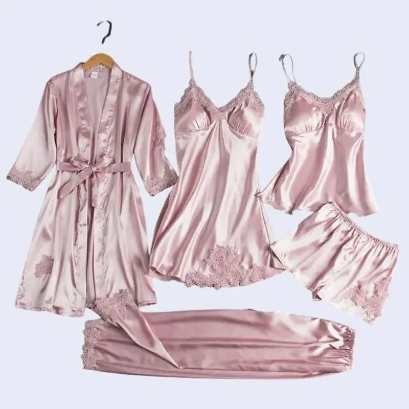 Ensemble pyjama 5 pièces couleur rose pastel