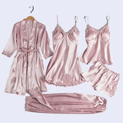Ensemble pyjama 5 pièces couleur rose pastel