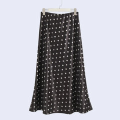 Jupe longue ajustée à pois en satin - Satin Lifestyle
