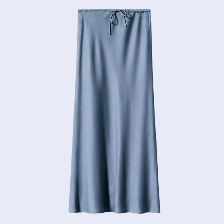 Jupe longue coupe droite ajustable en acétate et élasthanne couleur brume