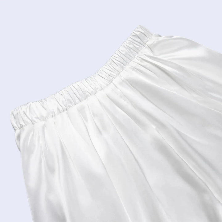 Jupe longue taille haute unie en satin l Satin Lifestyle