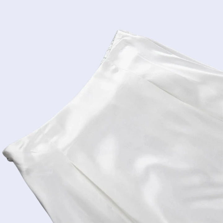 Jupe longue taille haute unie en satin l Satin Lifestyle