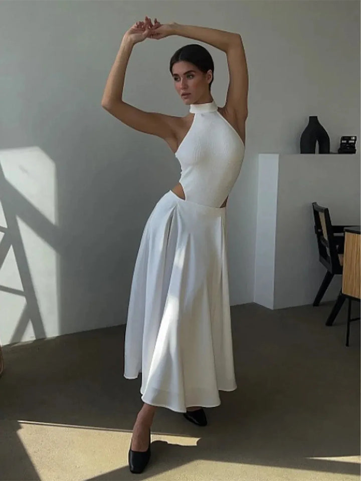 Jupe longue taille haute unie en satin l Satin Lifestyle