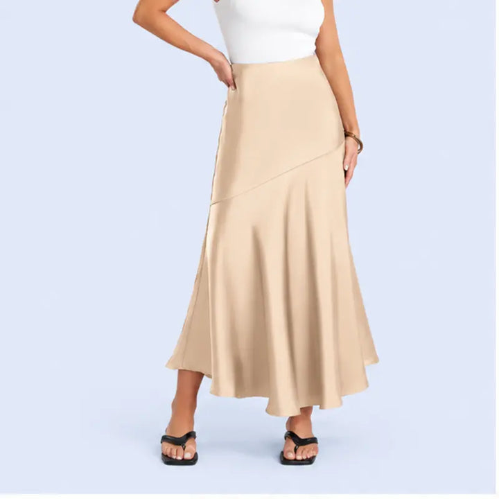 Jupe maxi queue de poisson en satin | Satin Lifestyle