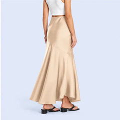 Jupe maxi queue de poisson en satin | Satin Lifestyle