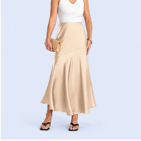 Jupe maxi queue de poisson en satin | Satin Lifestyle