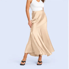Jupe maxi queue de poisson en satin | Satin Lifestyle