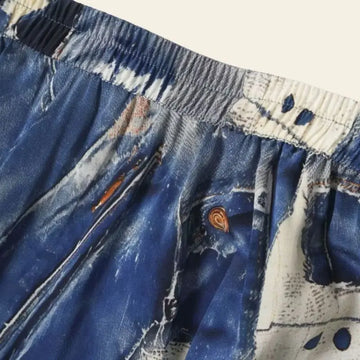 Zoom une jupe mi-mollet motifs imprimés jean en soie véritable