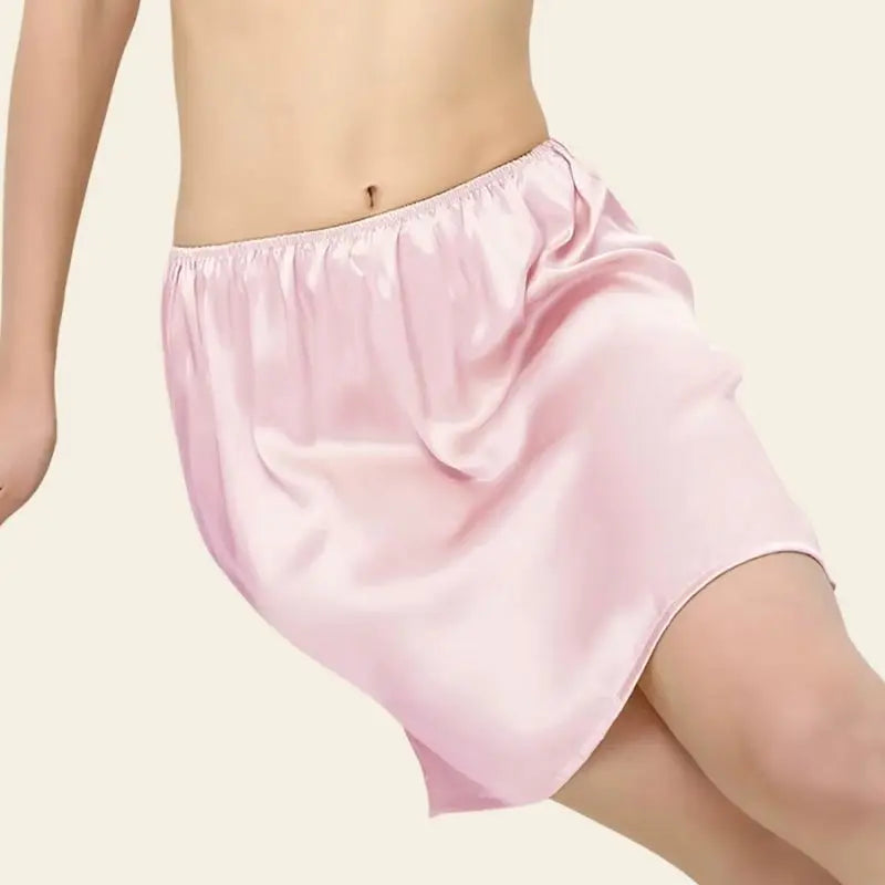 Jupon lisse en soie de mûrier couleur rose