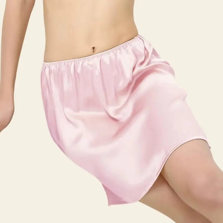 Jupon lisse en soie de mûrier couleur rose