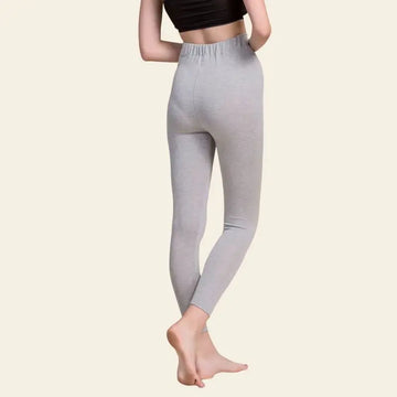 Leggings moulant d'hiver mélange soie cachemire élasthanne couleur gris de dos