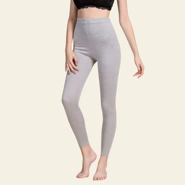 Leggings moulant d'hiver mélange soie cachemire élasthanne couleur gris