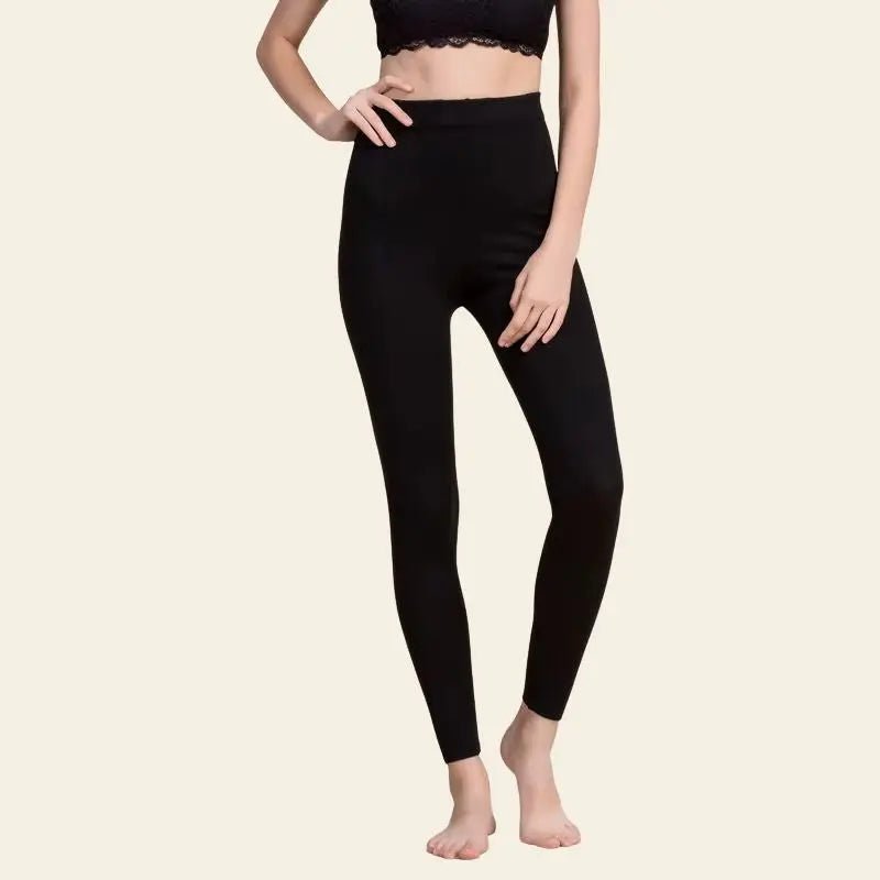 Leggings moulant d'hiver mélange soie cachemire élasthanne couleur noir