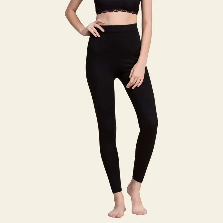 Leggings moulant d'hiver mélange soie cachemire élasthanne couleur noir
