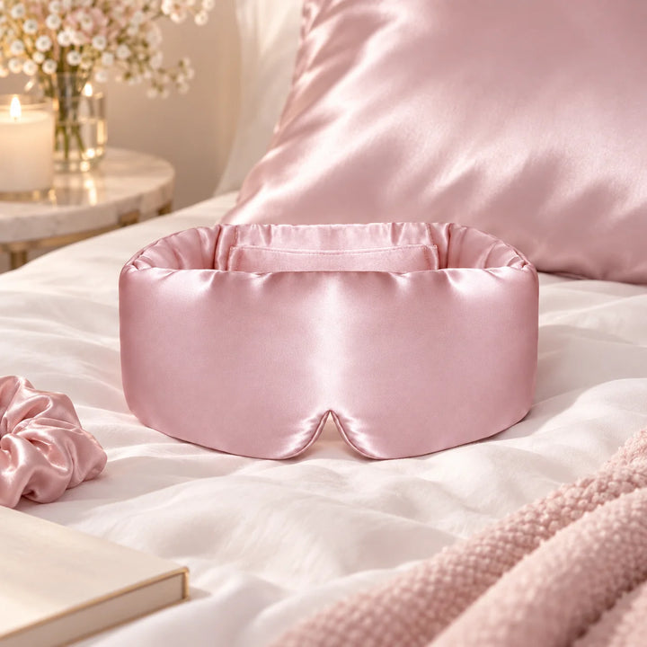 Masque de nuit brillant occultant en soie l Satin Lifestyle