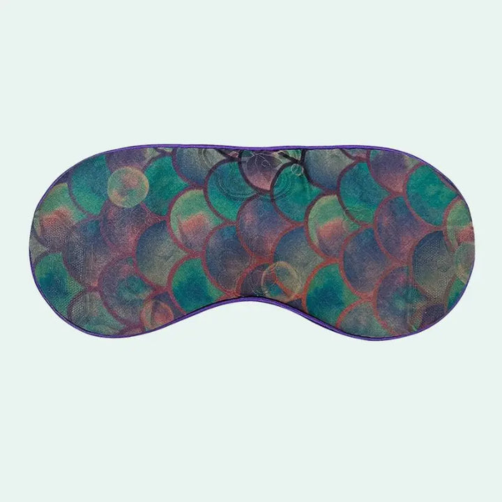 Masque de nuit en soie de mûrier motif écailles d'océan