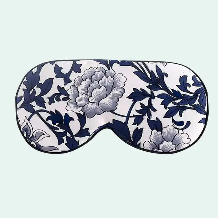 Masque de nuit en soie de mûrier motif fleurs